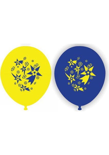 Sarı Lacivert Baskılı Balon 50 Adet
