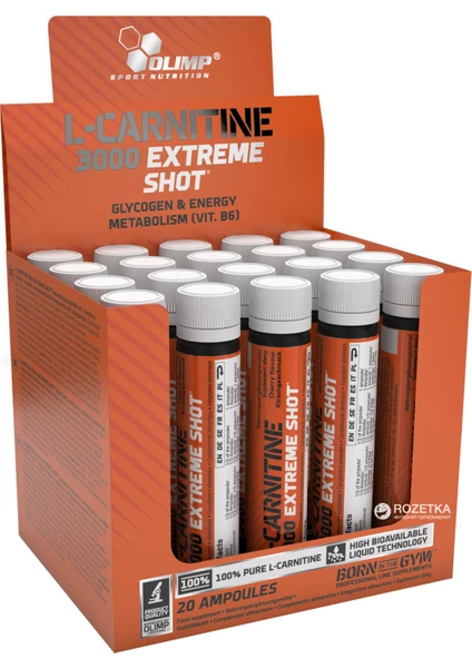 Ol L-Carnıtıne 3000 Extreme Shot 25Ml 20Amp Kiraz Unisex Yağ Yakıcılar EKP0088