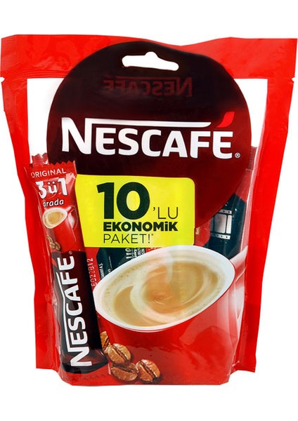 Nescafé 3'ü 1 Arada Original 10'lu Paket 10x17.5 gr