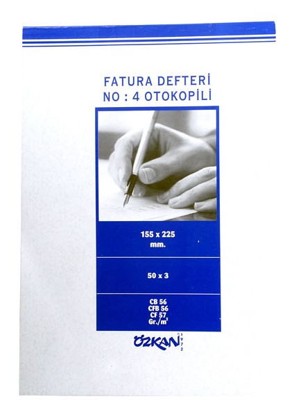 Fatura Defteri No:4 Otokopili 3 Nüsha