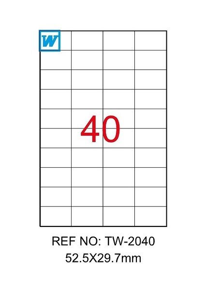 52,5X29,7 Mm Laser Etiket Tw-2040