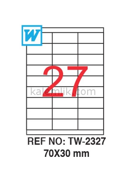 70X30 Mm Laser Etiket Tw-2327