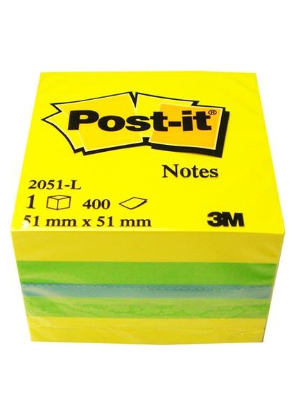 Post-it® Yapışkanlı Not Kağıdı 400 Yaprak Mini Küp - Sari Tonları (51,8 x 51,8mm)