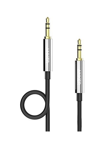 3.5mm Aux Ses Kablosu 1.2 mt - Siyah - A7123 (Anker Türkiye Garantili)