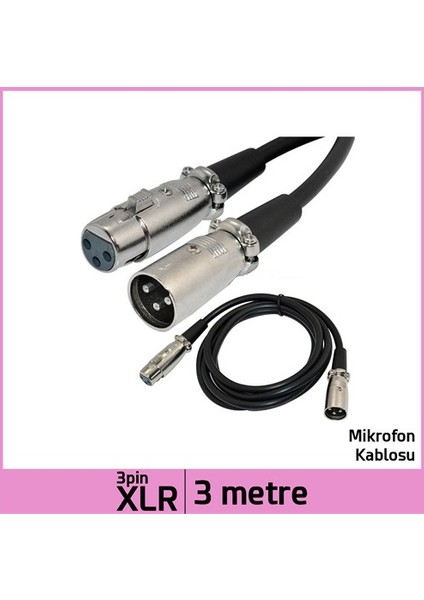 Xlr 3 Pin Mikrofon Ses Uzatma Kablosu - 3M