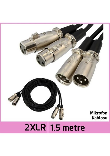 2 Xlr Mikrofon Av Ses Uzatma Kablosu - Siyah - 1,5M