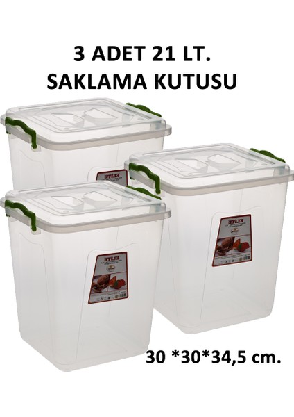 Elıte Derin Saklama Kutusu 21 Lt.3 Adet