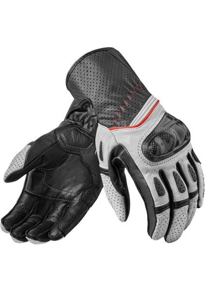 Chevron 2 Beyaz - Siyah Deri Eldiven