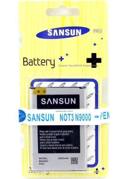 Samsung Galaxy Note 3 N9000 Cep Telefonu Batarya Pil