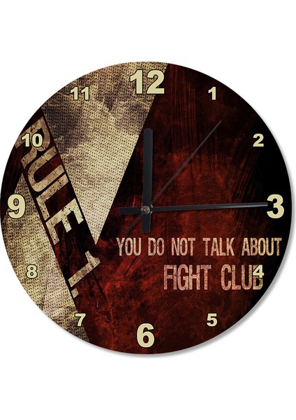 Tablomega Fight Club Kural 1 Baskılı Duvar Saati