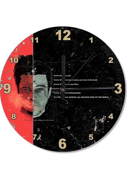 Fight Club Şekilli Duvar Saati