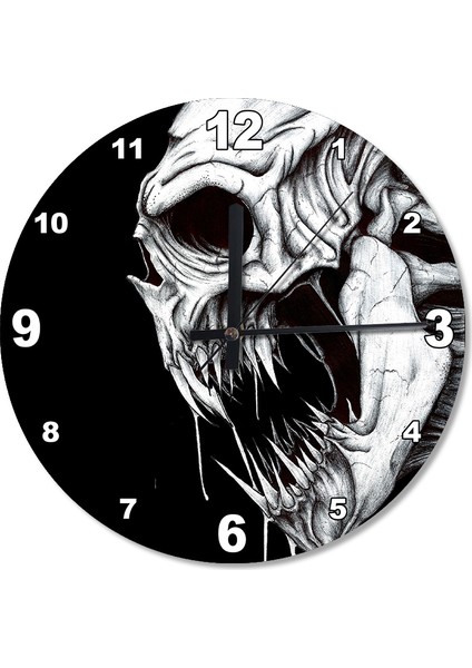 Canavar Kurukafa Dekoratif Duvar Saati