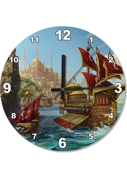 Osmanlı Donanması Şekilli Duvar Saati