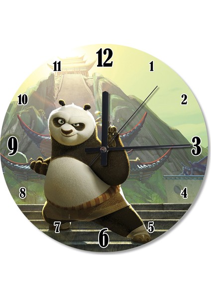 Kung Fu Panda Şekilli Duvar Saati