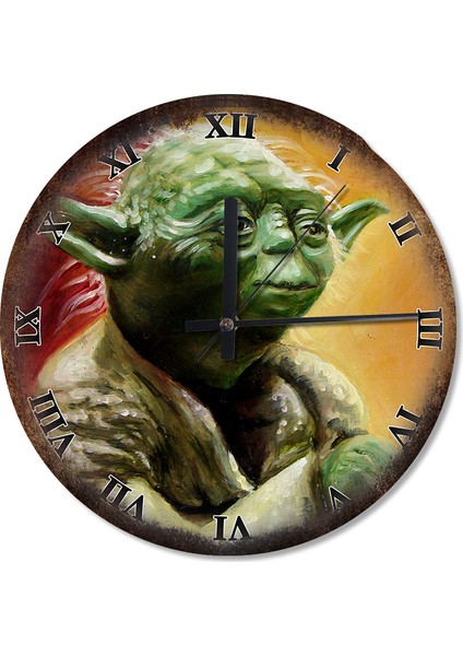 Star Wars Usta Yoda Portrait Desenli Duvar Saati