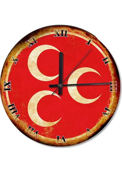 Üç Hilal Roma Rakamlı Şekilli Duvar Saati