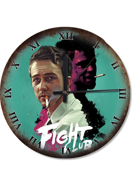 Fight Club Desenli Duvar Saati