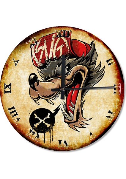 Coyote Çakal Analog Duvar Saati