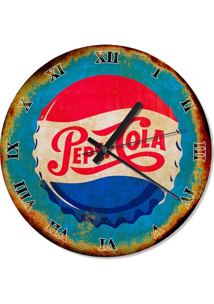 Pepsi Cola Kapağı Baskılı Duvar Saati