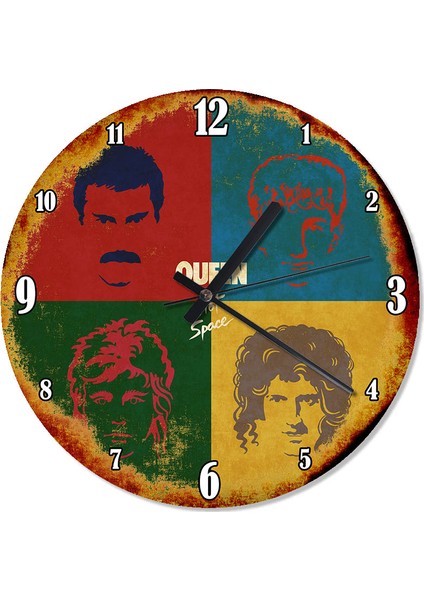 queen hot space Retro Duvar Saati