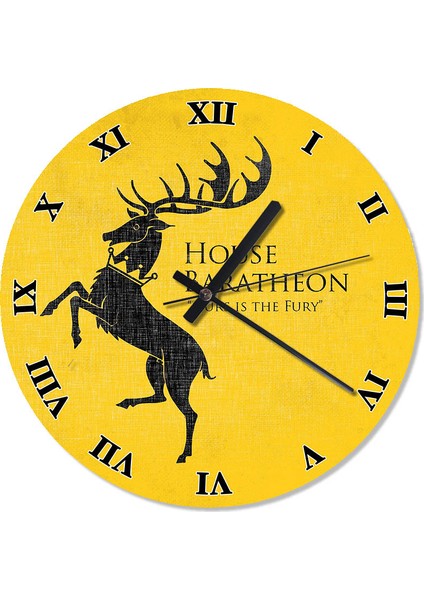 GoT House Baratheon Sessiz Duvar Saati