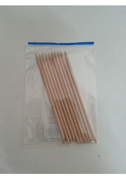 Tırnak İtme Çubuğu Ahşap 10 Lu Portakal Çubuğu
