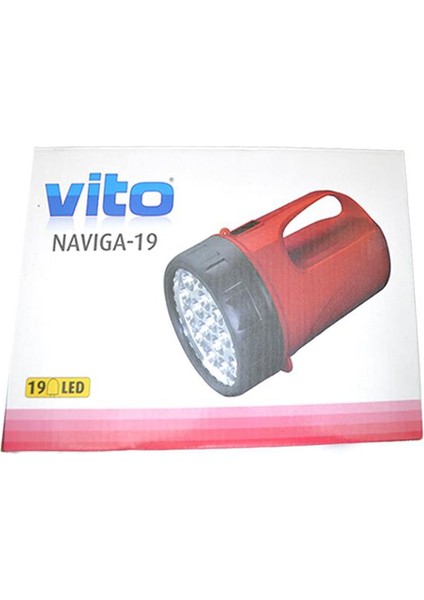 Vıto Şarjlı 19 Ledli El Feneri (Navıga-19) Gövde Rengi:Mavi