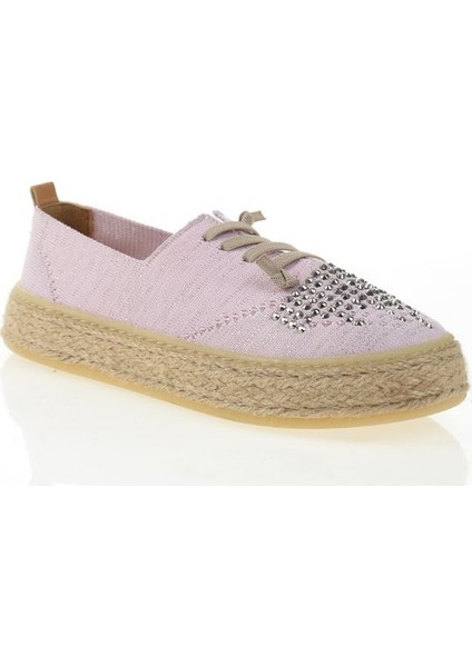 Casual Ayakkabı Pembe Taşlı Tekstil
