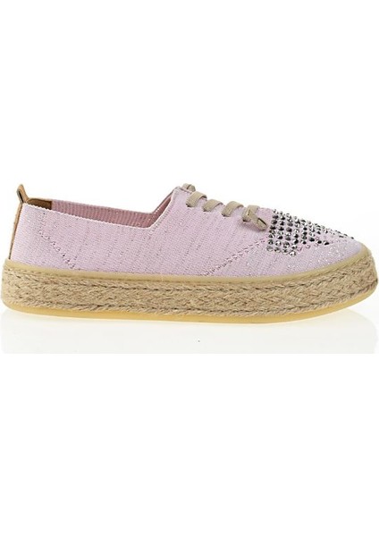 Casual Ayakkabı Pembe Taşlı Tekstil