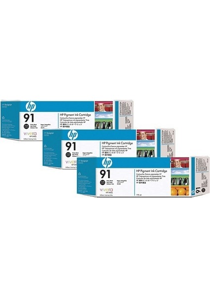 91 C9481A 3Lü Paket Foto Siyah Kartuş
