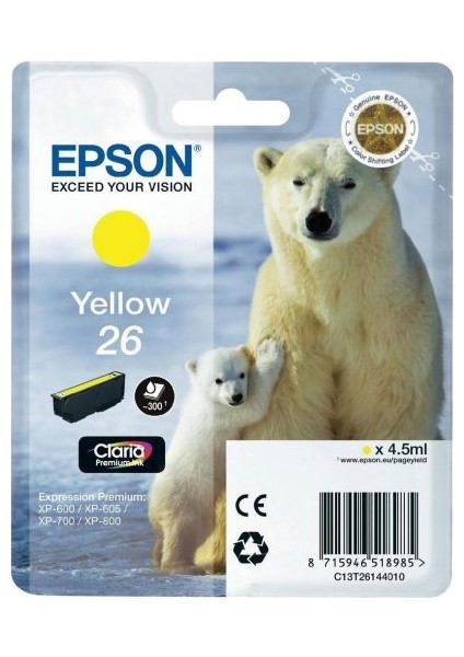 26 T261440 Sarı Kartuş Xp-600 / Xp-700 / Xp-800