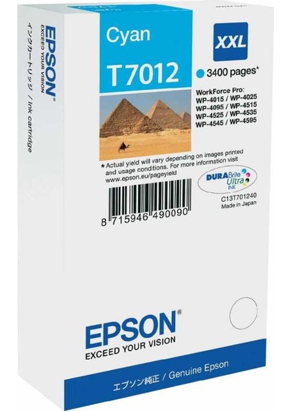 T7012 (T70124010) Mavi Xxl Kartuş Wp-4015Dn / Wp-4025Dw / Wp-4525