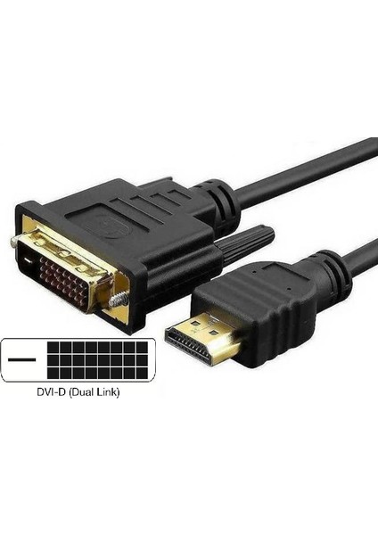 4527 Hdmi To Dvi 5 Metre 24+1 Pin Dual Link Çevirici Kablosu
