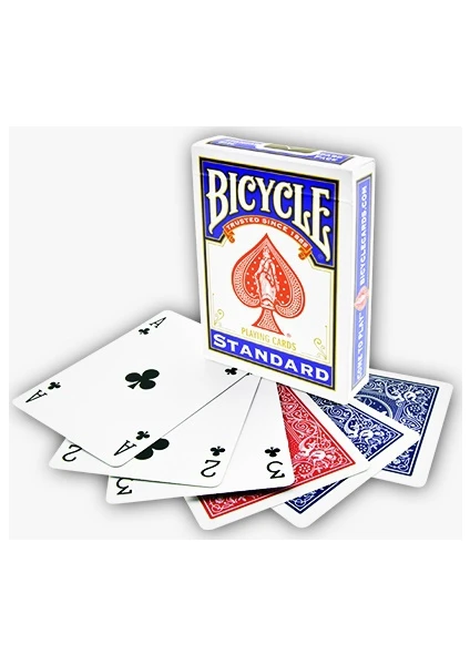 Bicycle Standart Poker İskambil Oyun Kağıdı (4 Tarafı Yazılı Oyun Kartı Mavi)