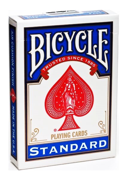 Bicycle Standart Poker İskambil Oyun Kağıdı (4 Tarafı Yazılı Oyun Kartı Mavi)