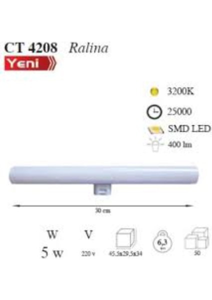 Ct-4208 5 Watt (35 Watt) Ralina Led Ampul