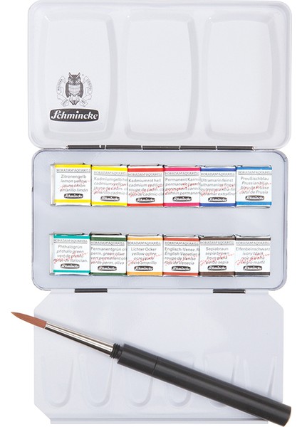 Horadam Aquarell 12 Renk Metal Kutulu Tablet Suluboya