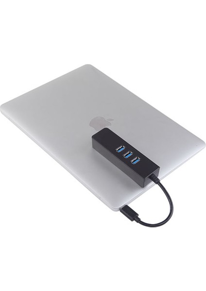USB 3.1 Type C to USB 3.0 Hub 1gb Ethernet Network RJ45 Windows Mac Linux Uyumlu