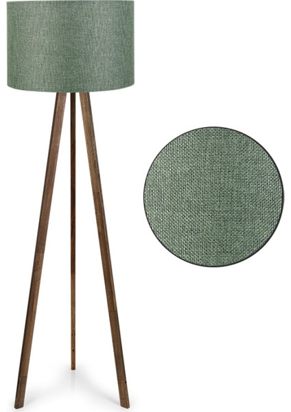 Pratik Ahşap Üç Ayaklı Lambader Yeşil