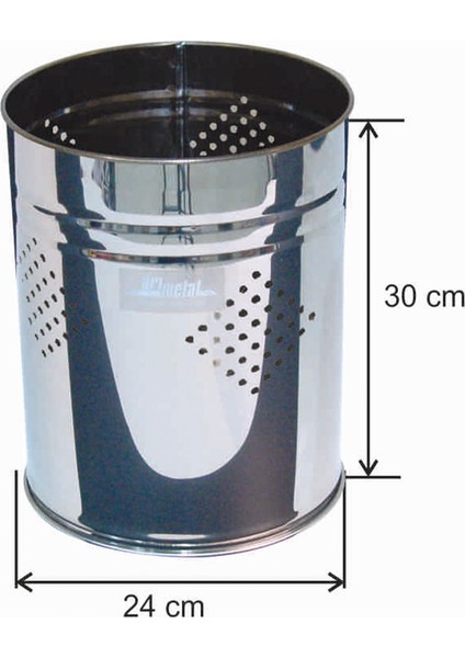 Ofis Tipi Çöp Kovası Delikli Paslanmaz