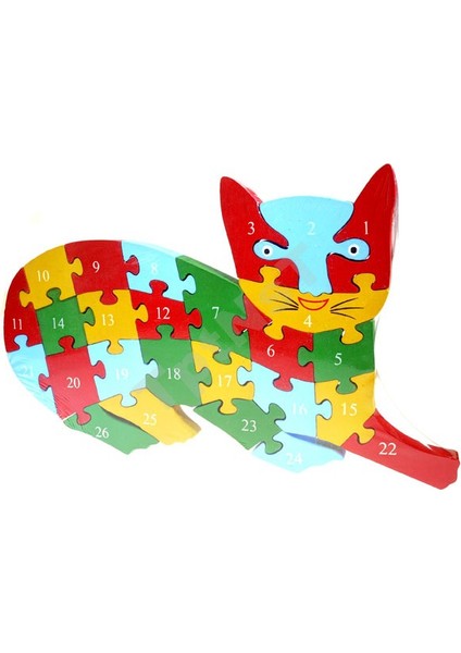 Ahşap Puzzle Kedi Figürlü Yapboz