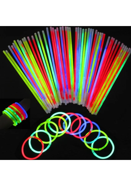 Glow Stick Fosforlu Kırılan Çubuk (100 Adet)