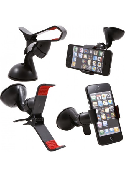 Kıskaçlı Vantuzlu Araç İçi Telefon Tutucu