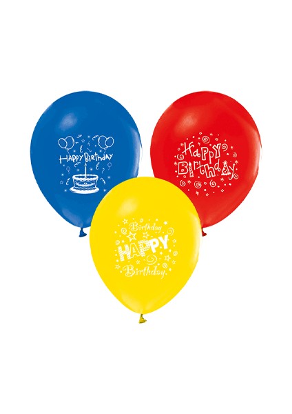 Happy Birthday Baskılı Balon 10 Adet
