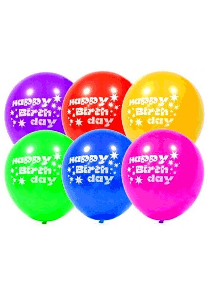 Happy Birthday Baskılı Balon 10 Adet