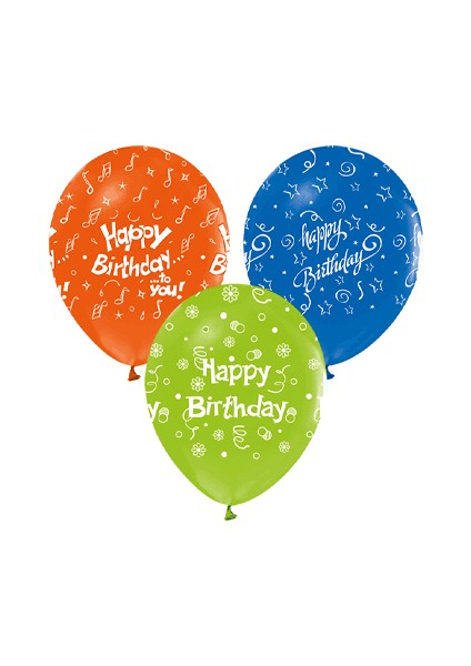 Happy Birthday Baskılı Balon 10 Adet