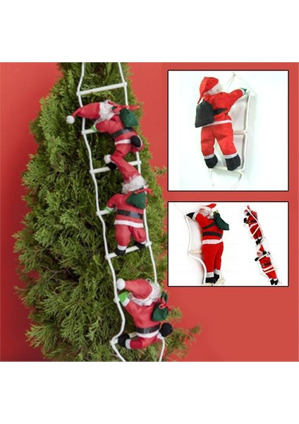 Merdivene Tırmanan Üçlü Noel Baba