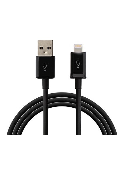 Renkli iPhone Uyumlu 5 5S 6 6S USB Data Kablosu - Siyah