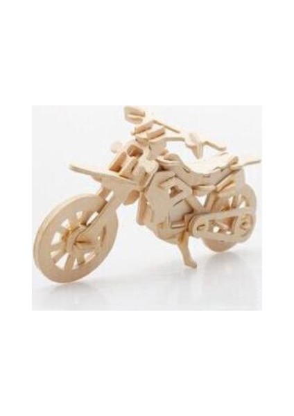 3D Ahşap Puzzle - Motosiklet