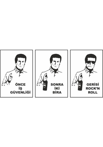 Önce İş Güvenliği Duvar Sticker
